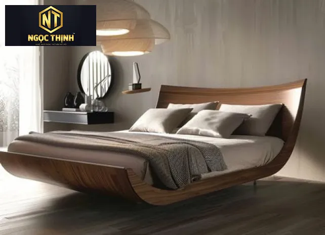 GIƯỜNG NGỦ GỖ THIẾT KẾ CONG ĐƠN GIẢN - GNG04